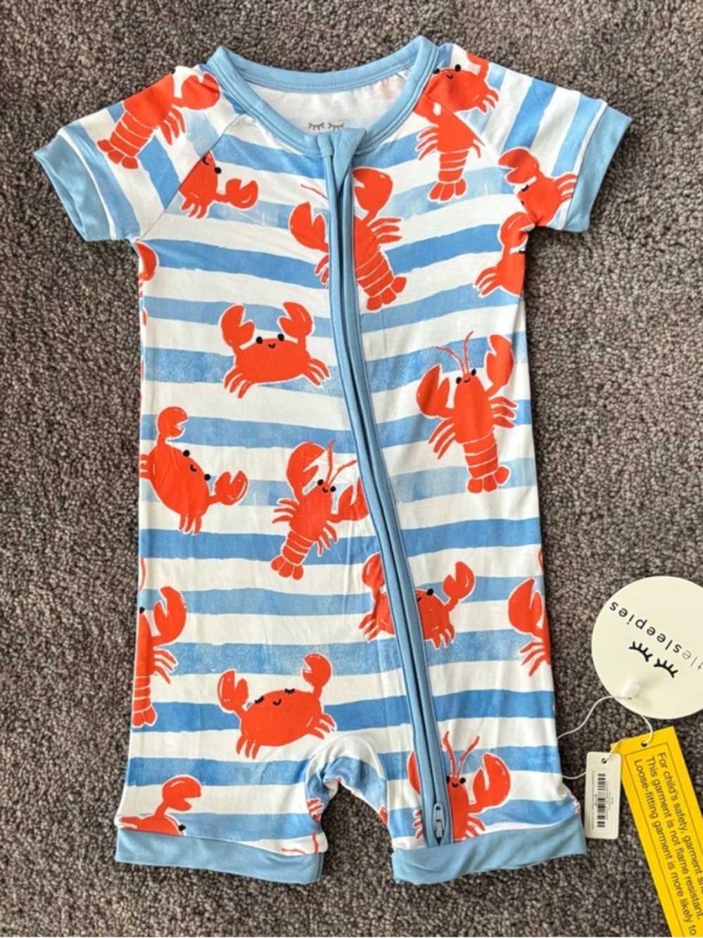 🦀Little Sleepies Crustacean Crew Shorty 12-18